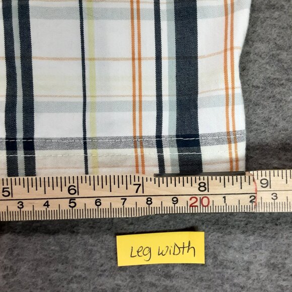 Lija Plaid Golf Shorts Cream Blue Orange Size 6 Bermuda Outdoor Preppy Easy Care - Picture 7 of 10